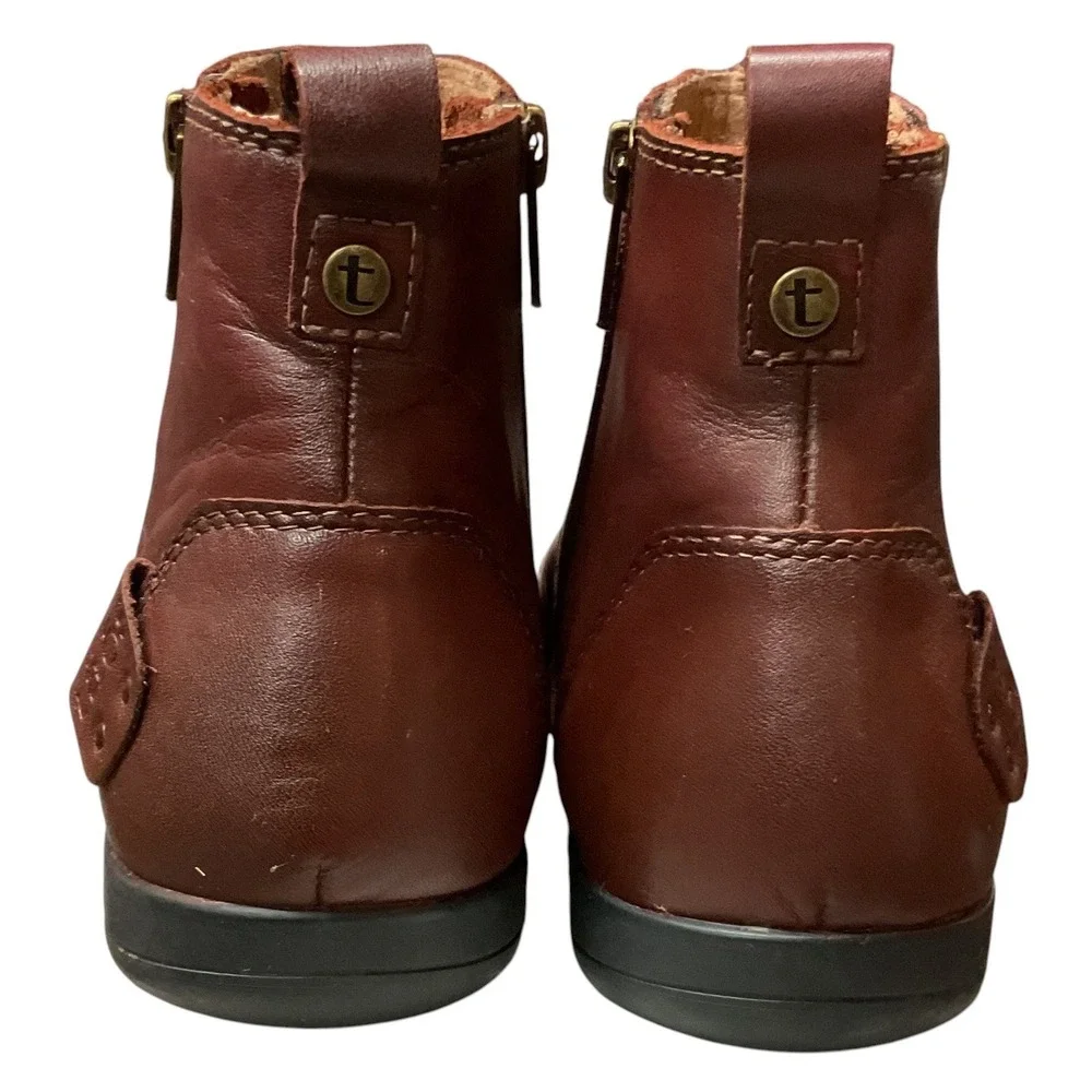 Taos Footwear Women's Leather Side Zip Comfort Heel Classic Ankle Booties Size 8